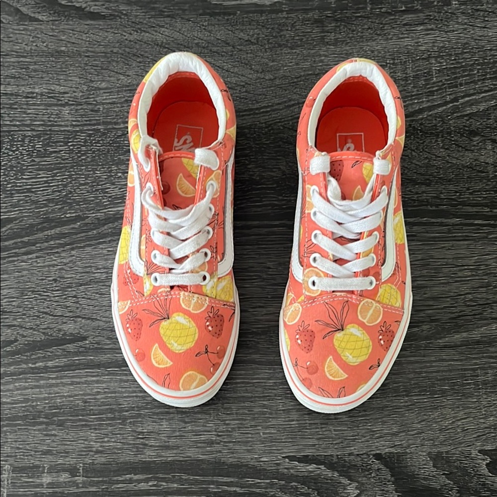 Kids Vans Citrus Pattern Sneakers - Orange and Yellow Size 4